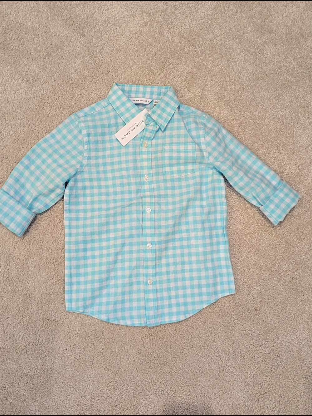 Boys Janie And Jack Linen Button Down, Size 5